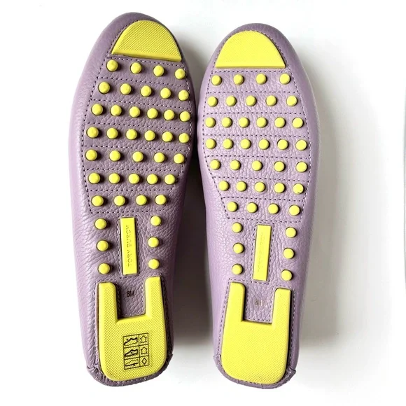 TORY BURCH ~ Pebbled Leather Rolled Brass EVERLY Driver Loafer Shoe Sz 8 M - Picture 3 of 5